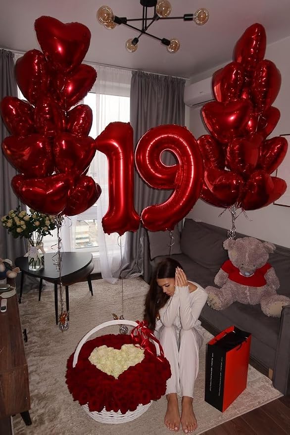 19 Balloon Number 40 Inch Red Balloons - Image 2