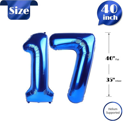 Navy Blue 17 Balloon - Image 6
