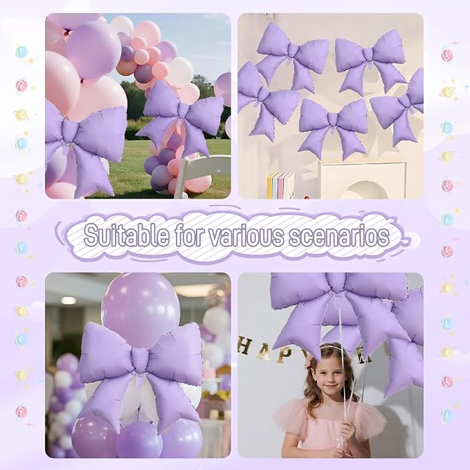 4pcs Jumbo Oversized Ribbon Balloons Coquette Bow Balloons Bow Party Coquette - Image 4