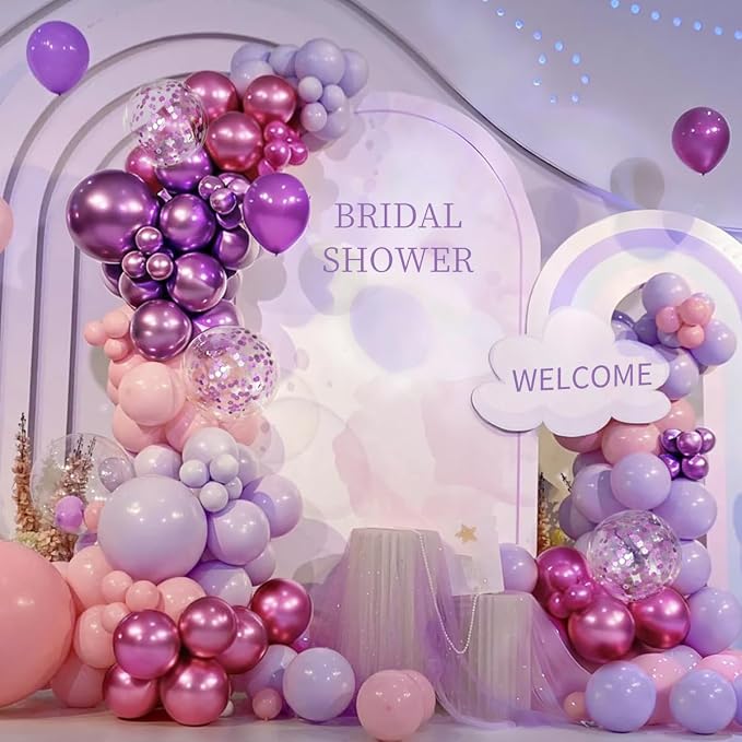 Pink Purple Balloon Garland Arch Kit - Image 7