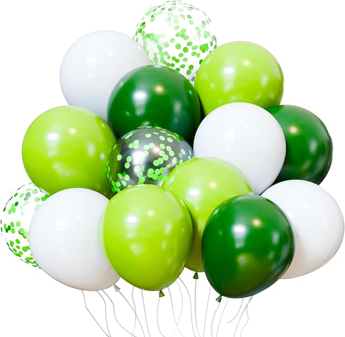 KBZVNAF Green White Latex Party Balloons by KBZVNAF