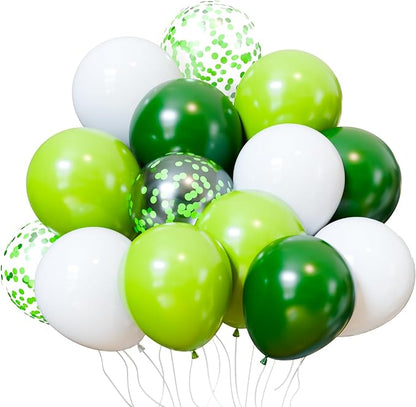 KBZVNAF Green White Latex Party Balloons by KBZVNAF
