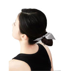THXSILK Hair Silk Scrunchies with Bow for Women Pure Mulberry Silk Hair Cute Ring Ties Scrunchies for Girls Women's Thick Hair, Grey, 2.8"