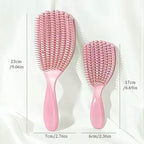 Hair Brush for Afro American/African Hair Textured Professional Curved Vented Brush Wet Dry Curly Hairbrush Detangling Massage Hairdressing Comb (Pink, Big)