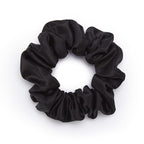 3 Pcs Silk Hair Ties, 22 Momme 100% Mulberry Hair Band, Silk Scrunchies for Women and Girls, 6A Grade No Damage Ponytail Holders (1.2in Width, Black)