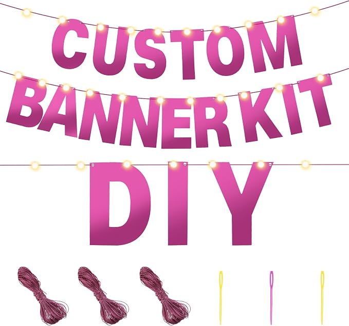 TaoBary 112 Pcs DIY Letter Kit Glitter Customizable Banner Letters Include 107 - Image 2