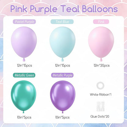60pcs 12inch Mermaid Balloons - Image 2