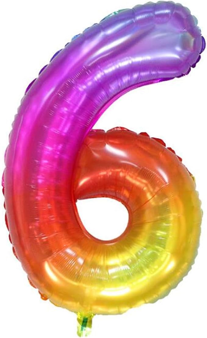 40 inch digital balloon, number 6, Jelly Color by TNCDJKPA