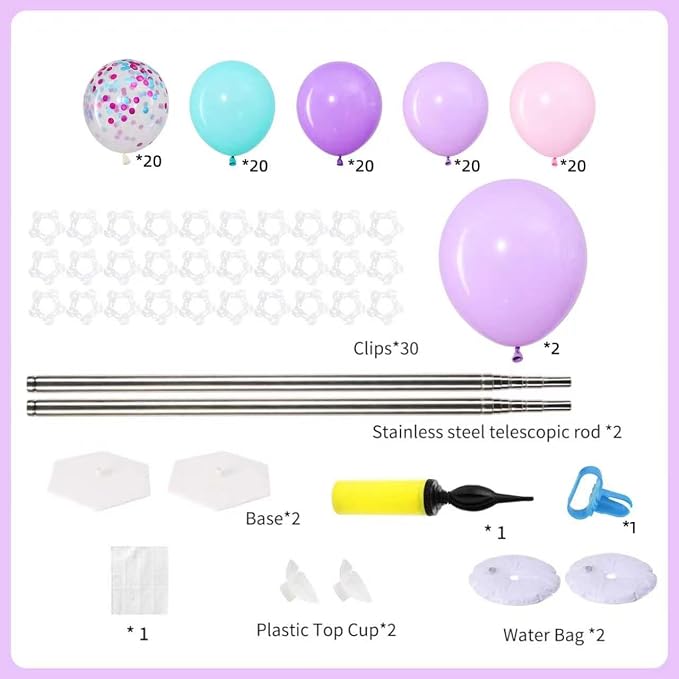 Pink and Purple Balloon Column Stand Kit Set of 2 - Image 3
