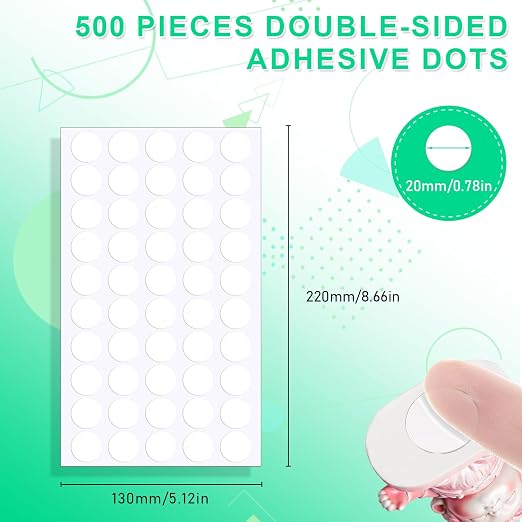 500pcs 0.78 Inch Double Sided Sticky Dots, Mini Clear Glue Adhesive Dots - Image 2