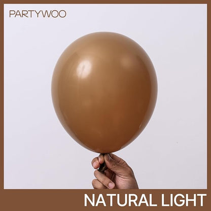 PartyWoo Brown Balloons 50pcs Boho Neutral Coffee Tan Fall Color | Balloons - Image 3