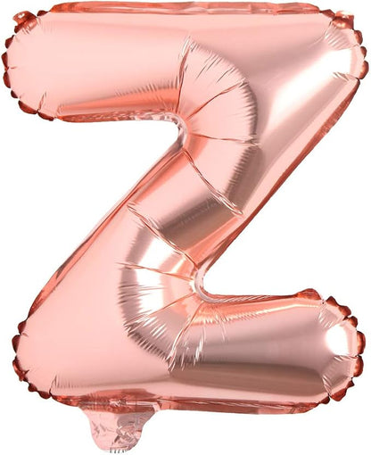 16" inch Single Rose Gold Alphabet Letter number Balloons Aluminum Hanging Foil by REIANS