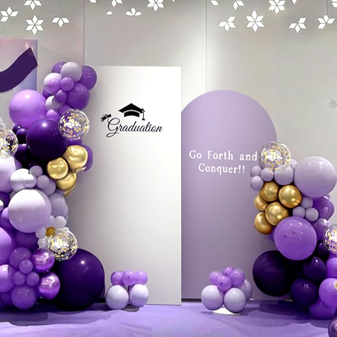 Purple and Gold balloon Arch Kit, Wedding Graduation Birthday Party Decorations - Image 7