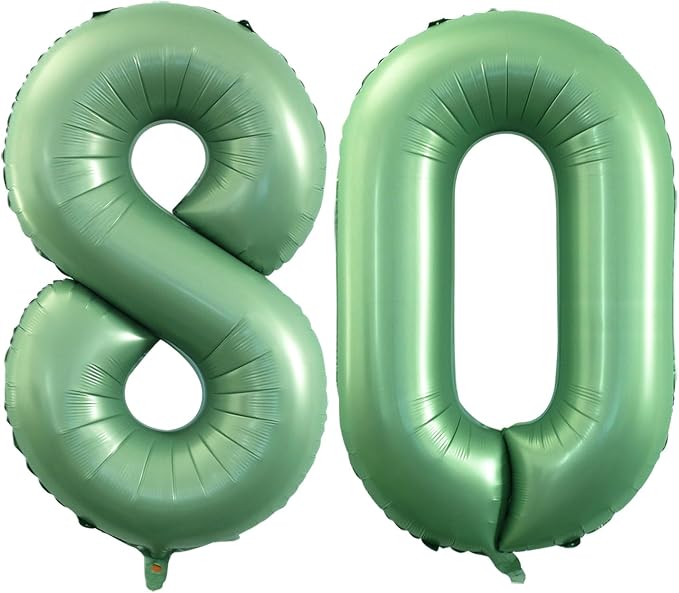 Number 80 Balloons for 80th Birthday Party Decorations, 42 Inch Jumbo Foil by GOER