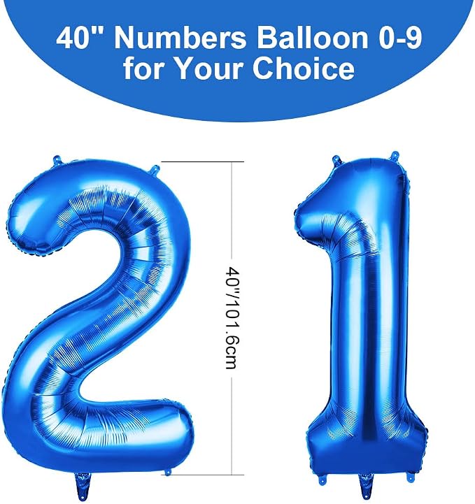 OFFCUP 40 Inch Blue Number 21 Balloon - Image 2