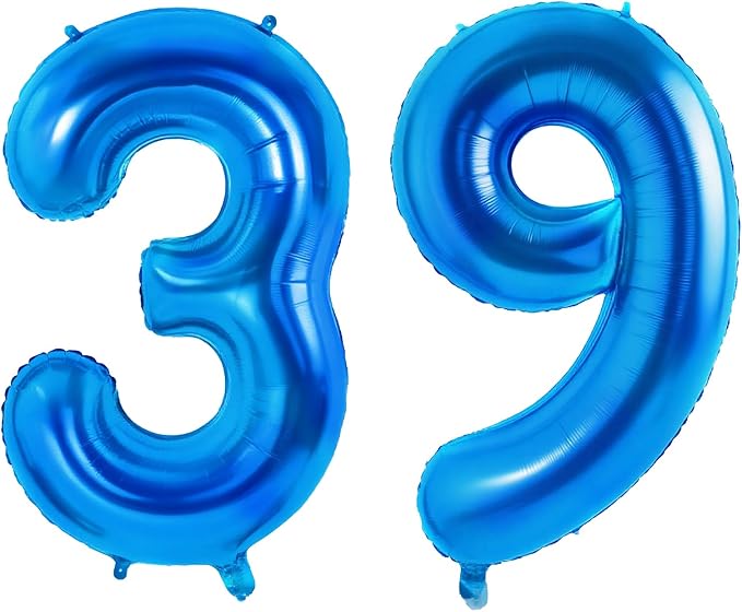 Number 39 Balloons for 39th Birthday Party Decorations, 0-100 Large No.39 by Joycard