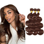 Chocolate Brown Bundles Human Hair Brown Body Wave Bundle Niegmeag Brazilian Virgin Remy Hair 3 Bundles 16 16 16 Inch Color 4 Body Wave Bundle 300g