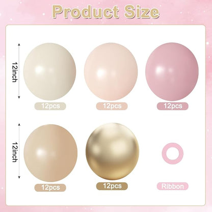 Pink and Gold Balloons for Baby Shower Wedding Bridal Shower Decorations | - Image 2