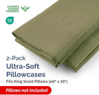 King Pillow Cases - 2 Pack - Super Soft Pillowcase Covers - Envelope Enclosure - Hotel Quality Pillow Protectors - Wrinkle Free, Shrink & Stain Resistant - Machine Washable - 20" x 40" (Sage Green)