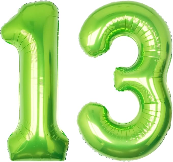 40 Inch Green Number 13 Balloon Lime Big Large Helium Number 0-9 | Giant by SULALABOO