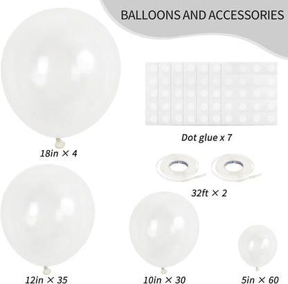 RUBFAC 129pcs Clear Balloons Different Sizes 18 12 10 5 Inches - Image 2