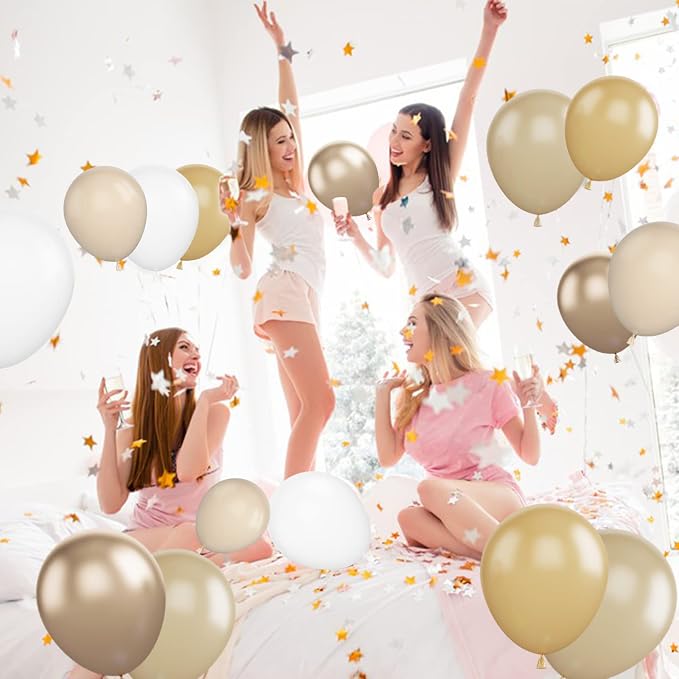 Apricot Balloons Set, 12Inch Apricot Nude Latex Balloon Metallic Champagne Gold - Image 6