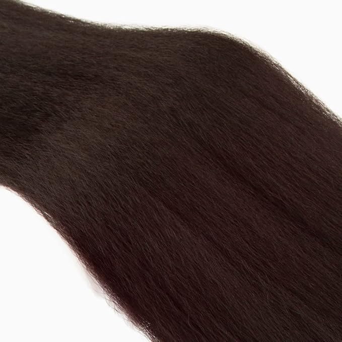 Color 4 Kinky Straight Bundles Human Hair Chocolate Brown Bundles 24 26 28 Inch Niegmeag Hair Unprocessed Brazilian Virgin Remy Hair Extensions Double Weft Hair Weave