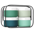 Travel Containers for Toiletries, Silicone Cream Jars BPA-Free, Leak-proof 2oz Travel Size Containers, Portable Size Silicone Jars with Lid for Cosmetic Face Hand Body Cream (4 Pack)