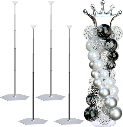 Balloon Arch Stand, Balloon Stand Set of 4, 7 Feet Height Adjustable Metal by SINBEE