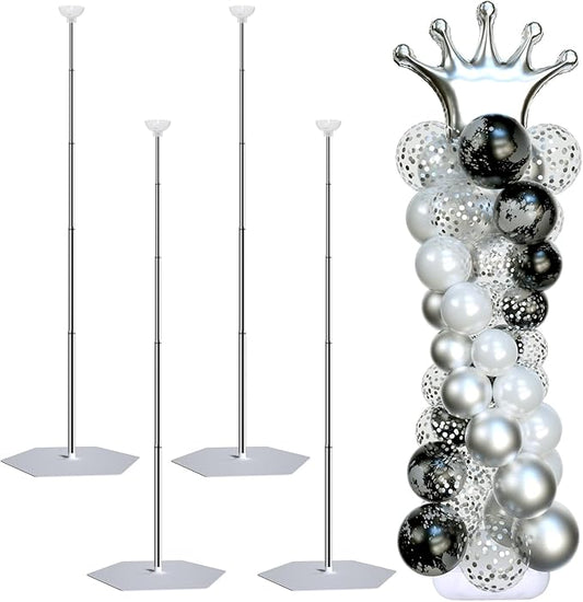 Balloon Arch Stand, Balloon Stand Set of 4, 7 Feet Height Adjustable Metal by SINBEE