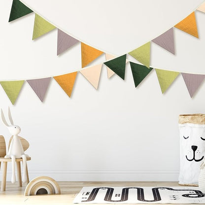 Oudain 2 Pcs Pennant Banner Flags Nursery Garland Triangle Bunting Flags - Image 5