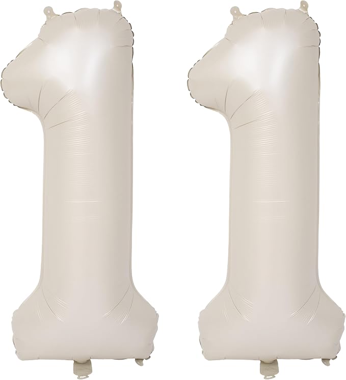40 In Cream white Number Balloons Helium Foil Mylar Balloon Digital 11 | by Exquisitehighqualitypartydecorationstomeetyoureveryneed%EF%BC%81