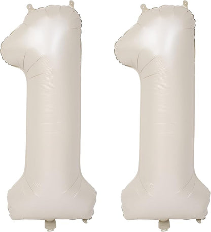 40 In Cream white Number Balloons Helium Foil Mylar Balloon Digital 11 | by Exquisitehighqualitypartydecorationstomeetyoureveryneed%EF%BC%81