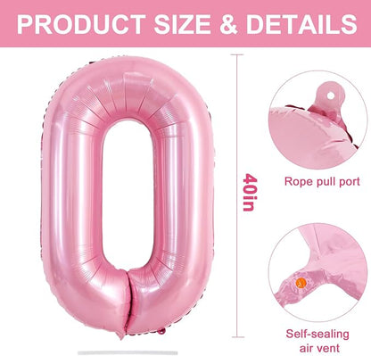 TONIFUL 40 Inch Large Pink Letter O Balloons Giant Foil Mylar Alphabet Balloon - Image 3