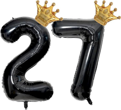 40 inch Large Black 27 Balloon Number by Unknown