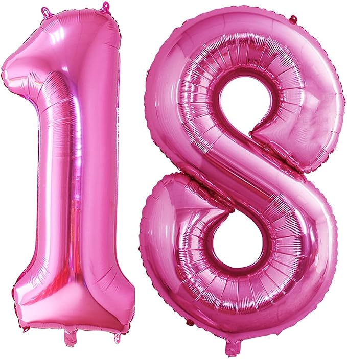 Number 18 Balloons for 18th Birthday Sweet 18 Party Decorations, 42 Inch Jumbo by GOER