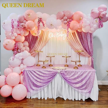 Lavender Sequin Backdrop Drapes 4 Panels 2FTx8FT Glitter Backdrop Curtains | - Image 2