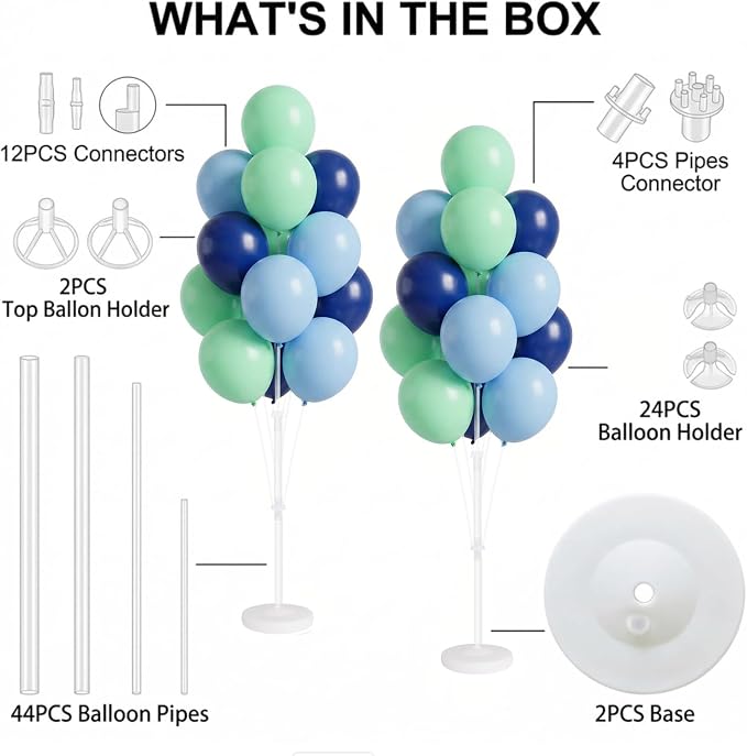 Balloon Column Stand Kit with Balloons, Base and Pole, Balloon Column Kit - Image 3
