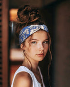 Huachi Boho Headbands for Women Twist Head Band Soft Elastic Hair Bands for Teen Girls Head Wrap Fashion Accessories, Floral Print Plus Solid Colors