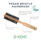 Kent V04 Vegan Boar Bristle Hair Brush - Eco-Friendly Round Blow Out Brush for Creating Curls, Adding Volume and Root Lift (45mm)