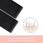 Sindra Invisi Edge Tape in Human Hair Extensions, Jet Black Invisible Seamless Hair Tape in Extensions 22 Inch 20pcs 60g/pack