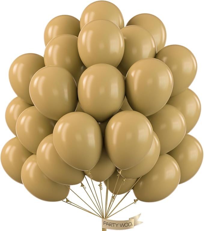 PartyWoo Light Brown Balloons 50pcs Neutral Boho Coffee Color | 12 Inch Balloons by PartyWoo