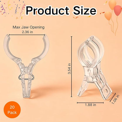 20 Pack Balloon Arch Clips, 3.5 Inch Clear Clips - Image 6