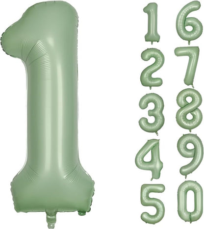 40 Inch Green Number 1 Balloon Olive Green Foil Balloons Sage Green 1 Balloons by Yeodong
