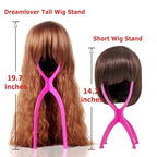 Dreamlover Portable Tall Stands for All Wigs, Collapsible Wig Dryer for Travel, Hot Pink, 2 Packs