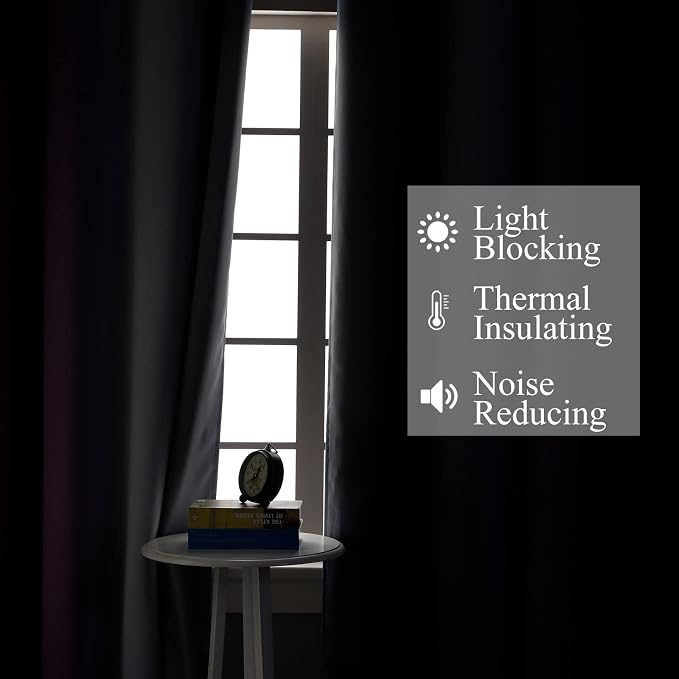 Ombre Grey and Purple Blackout Curtains 72 Inch Length 2 Panels, Full Room - Image 3