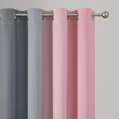 Ombre Grey and Pink Blackout Curtains 72 Inch Length 2 Panels, Full Room - Image 4