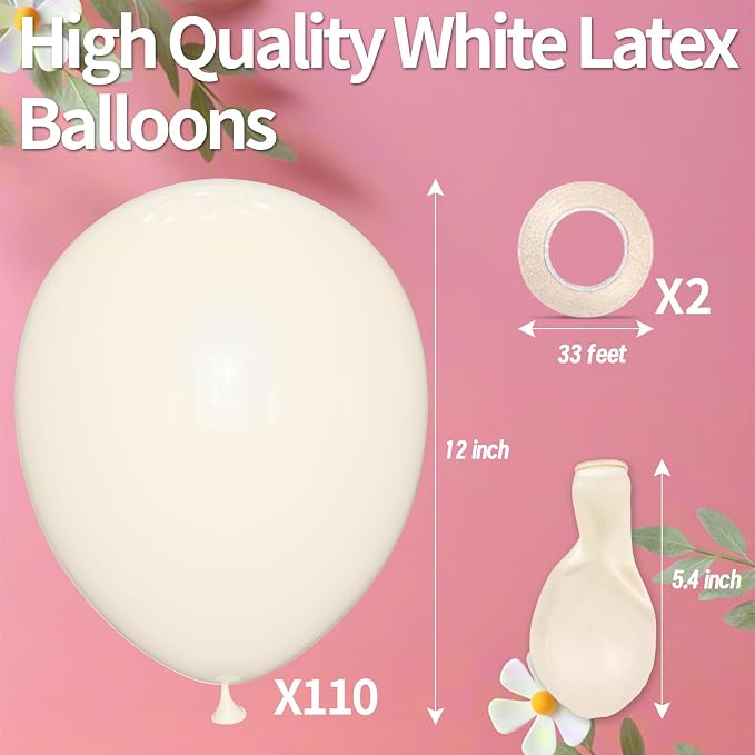 Sand White Balloon 12 Inch - Image 5