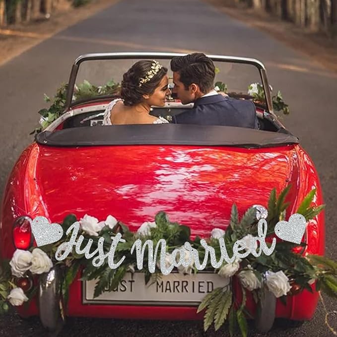 BEISHIDA Silvery Just Married Banner - Image 5