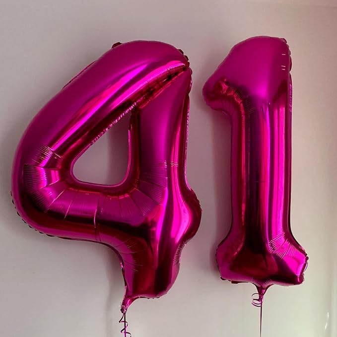 40 Inch Hot Pink 40 Number Balloons Giant Jumbo Huge 40 Foil Mylar Helium - Image 3